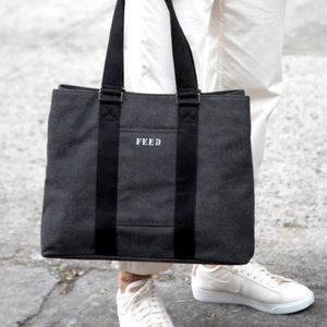 NWOT: FEED work bag tote—black canvas